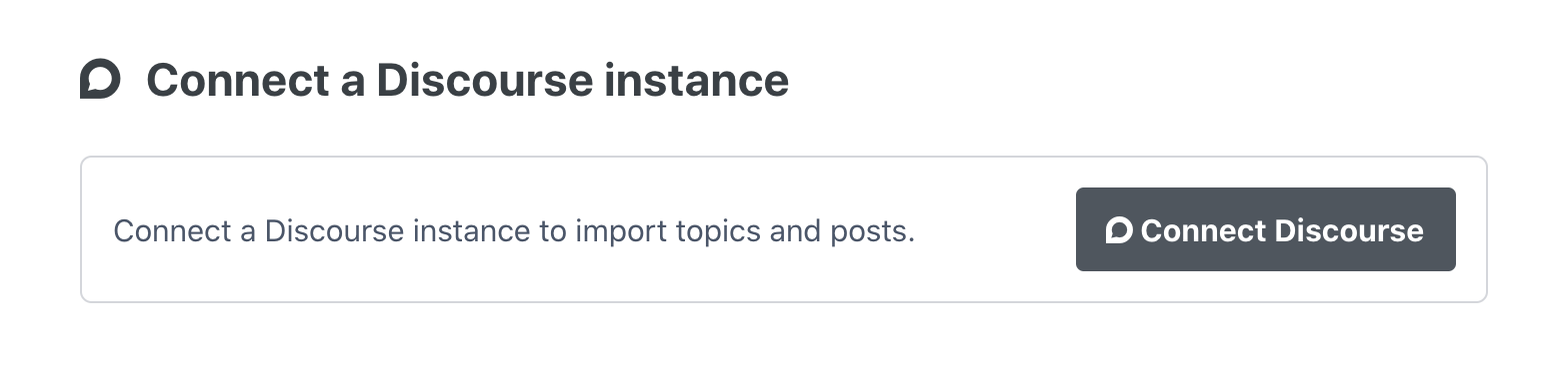 Screenshot of a button that says "Connect Discourse"