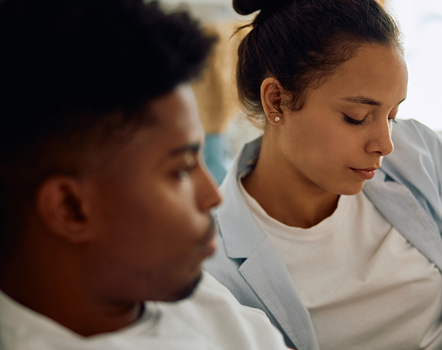Two people in conversation