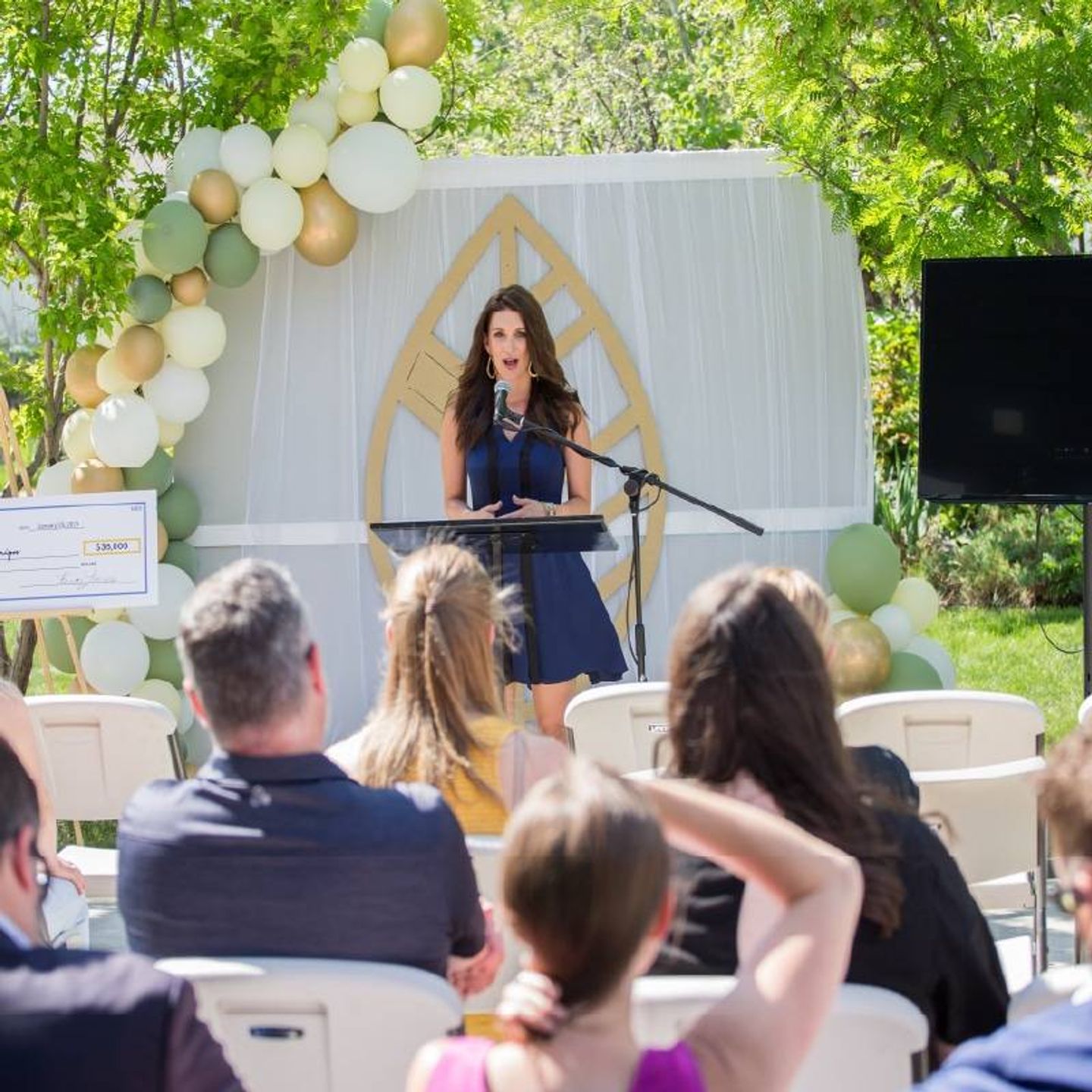 A speaker at a podium addressing a conference audience.