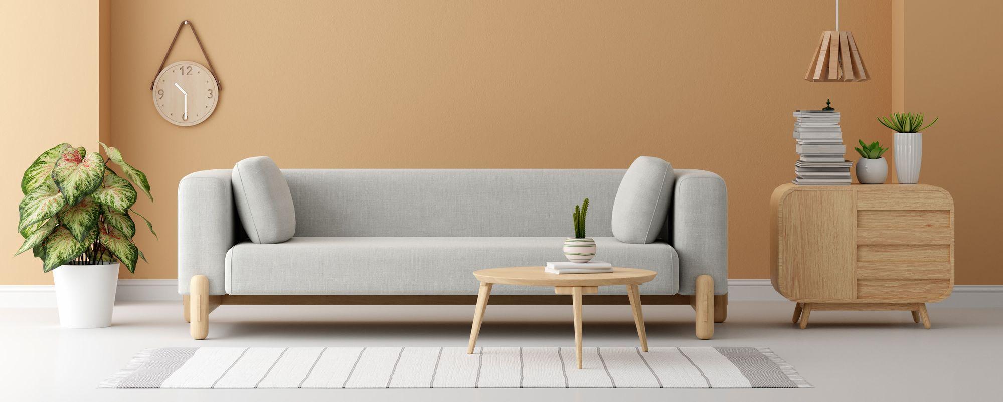 Modern living room furniture protected by SureBright warranty plans for online furniture stores.