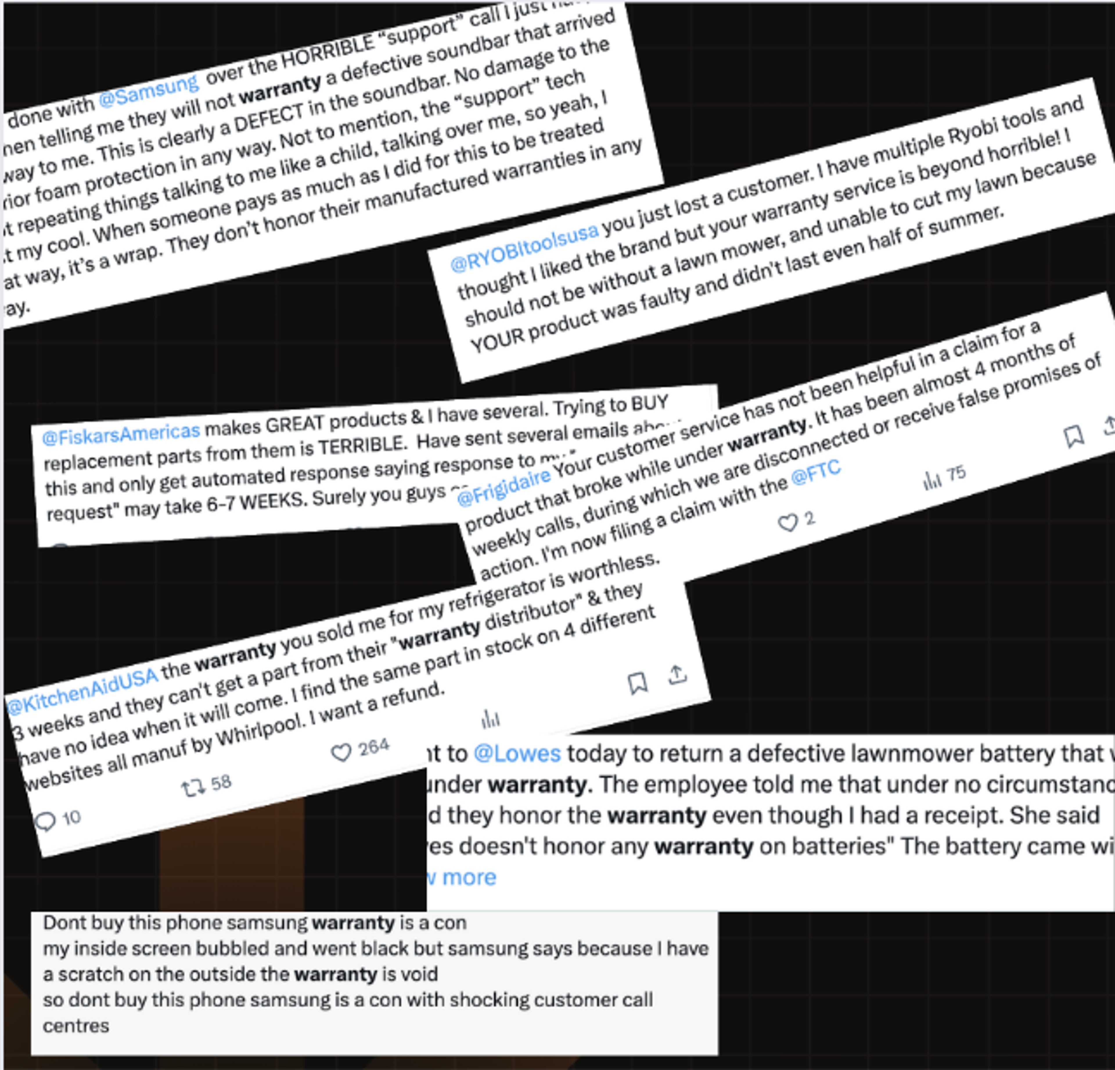 Customers venting anger about bad warranty provider