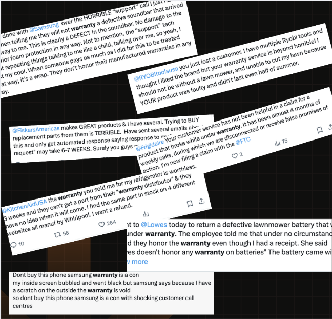 Customers venting anger about bad warranty provider