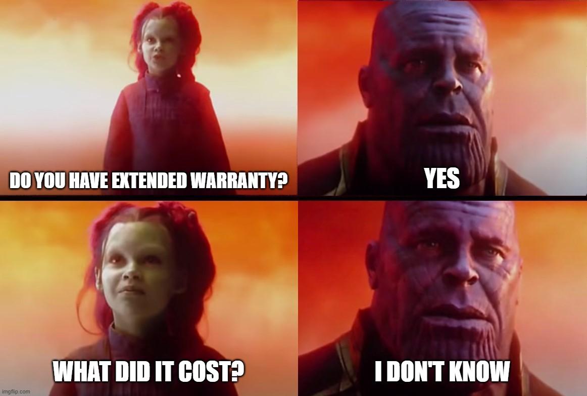 extended warranty meme