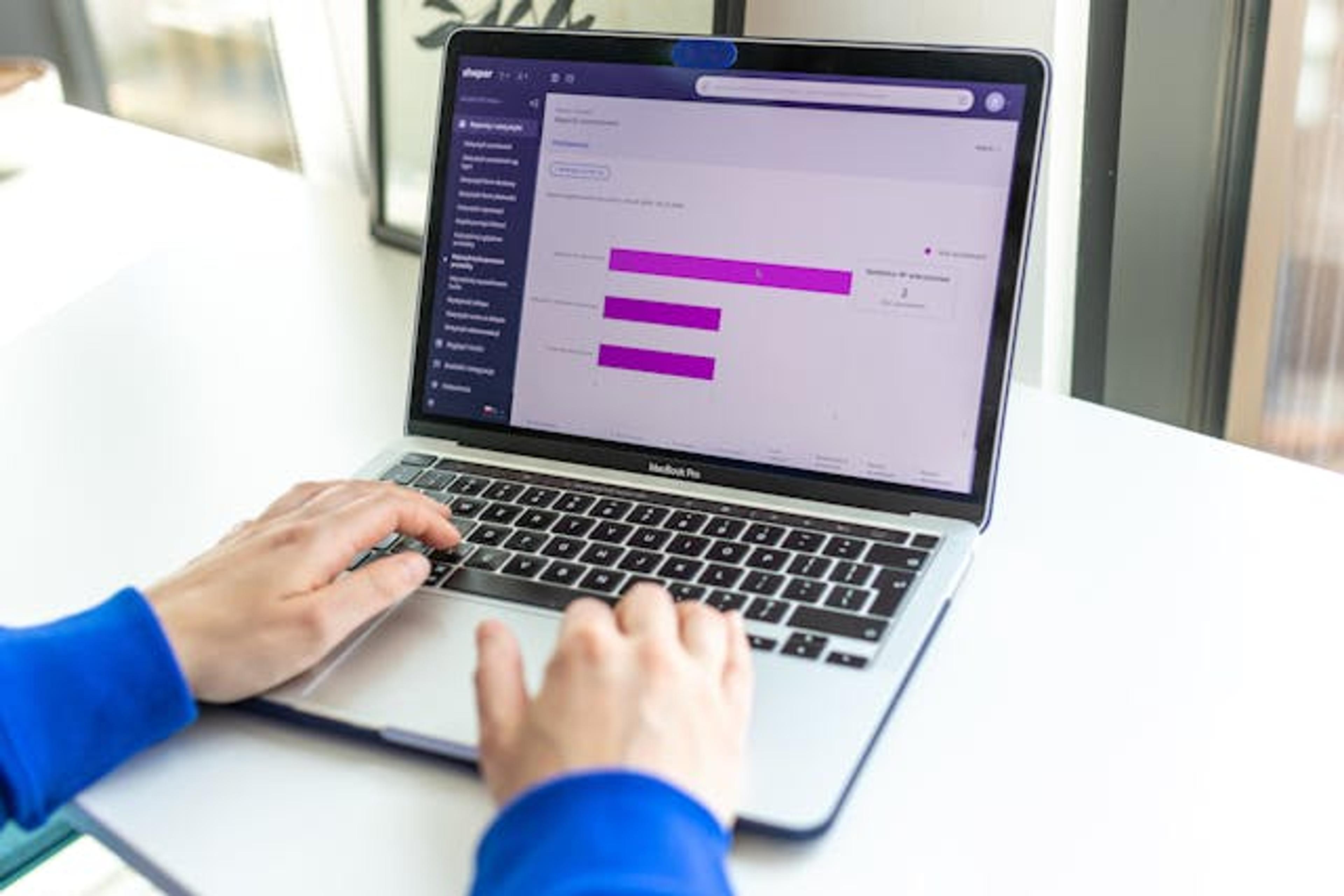 Shopify on laptop
