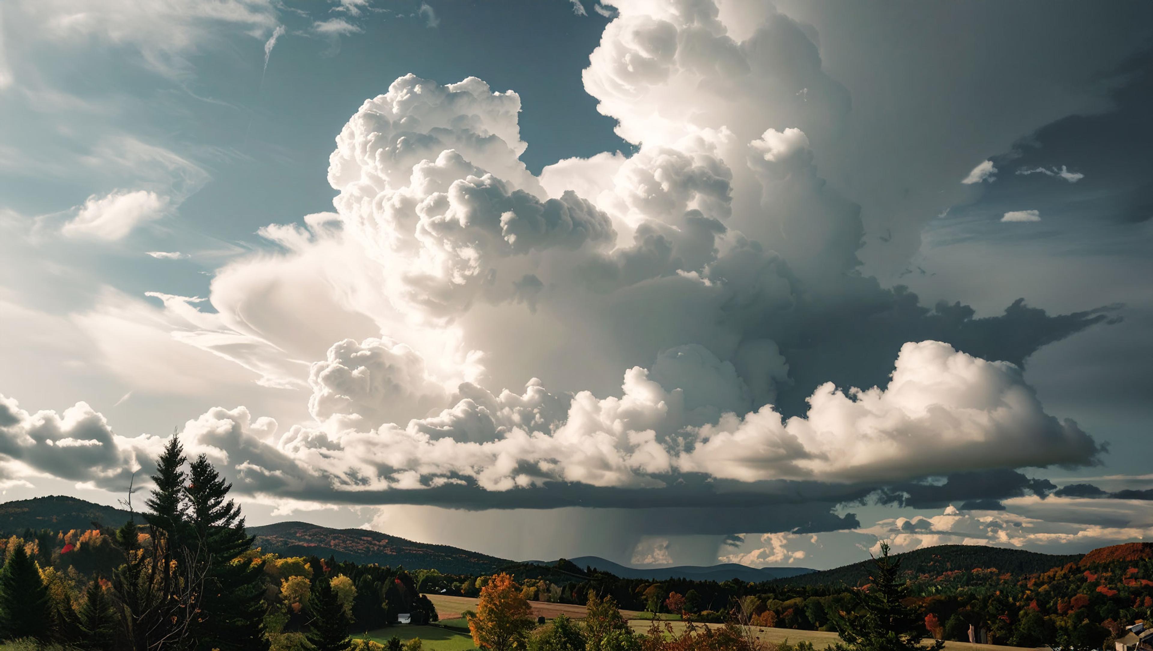 Thunderstorm Above Autumnal Vermont