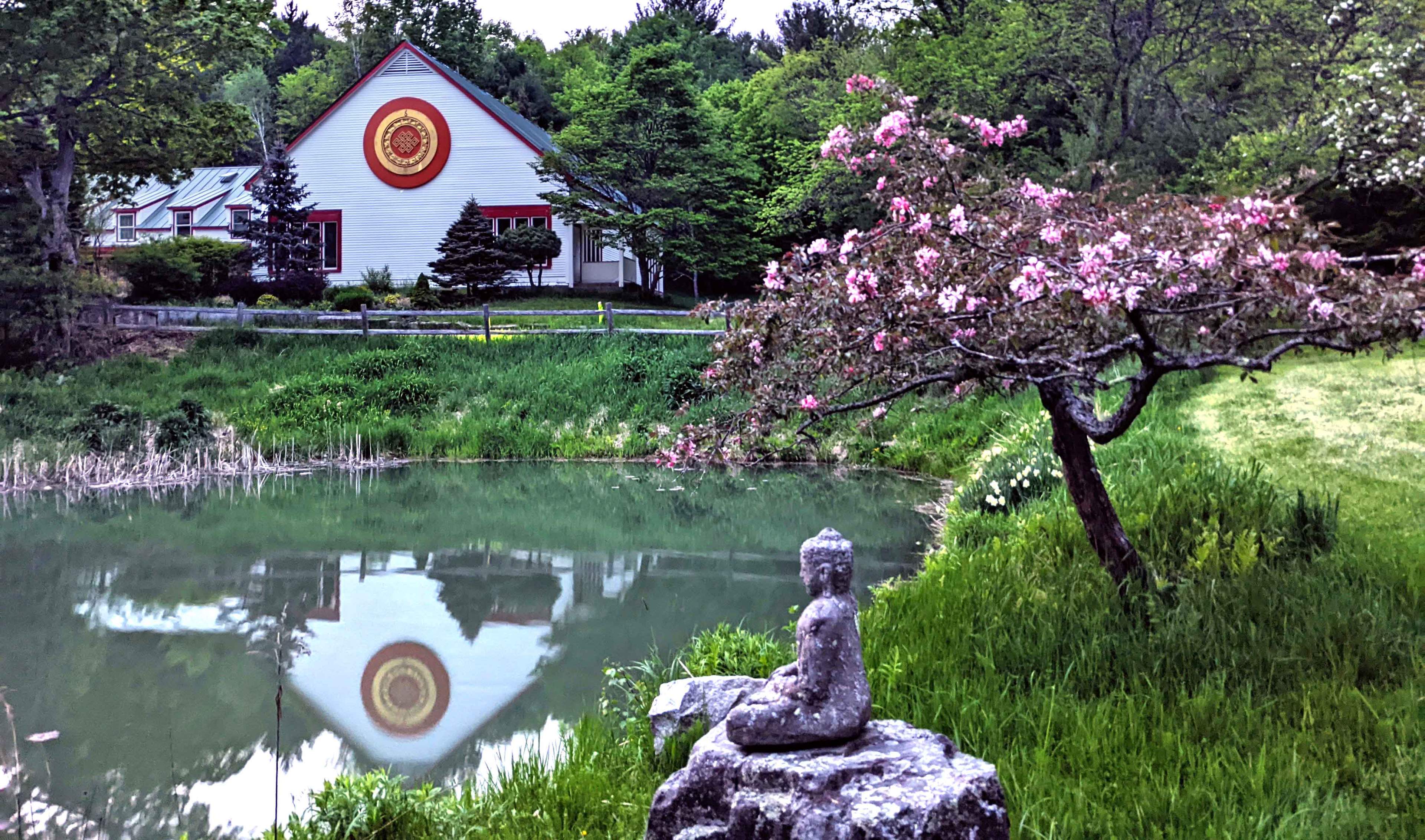 Main House in spring at Karme Choling Meditation Retreat Center, Vermont