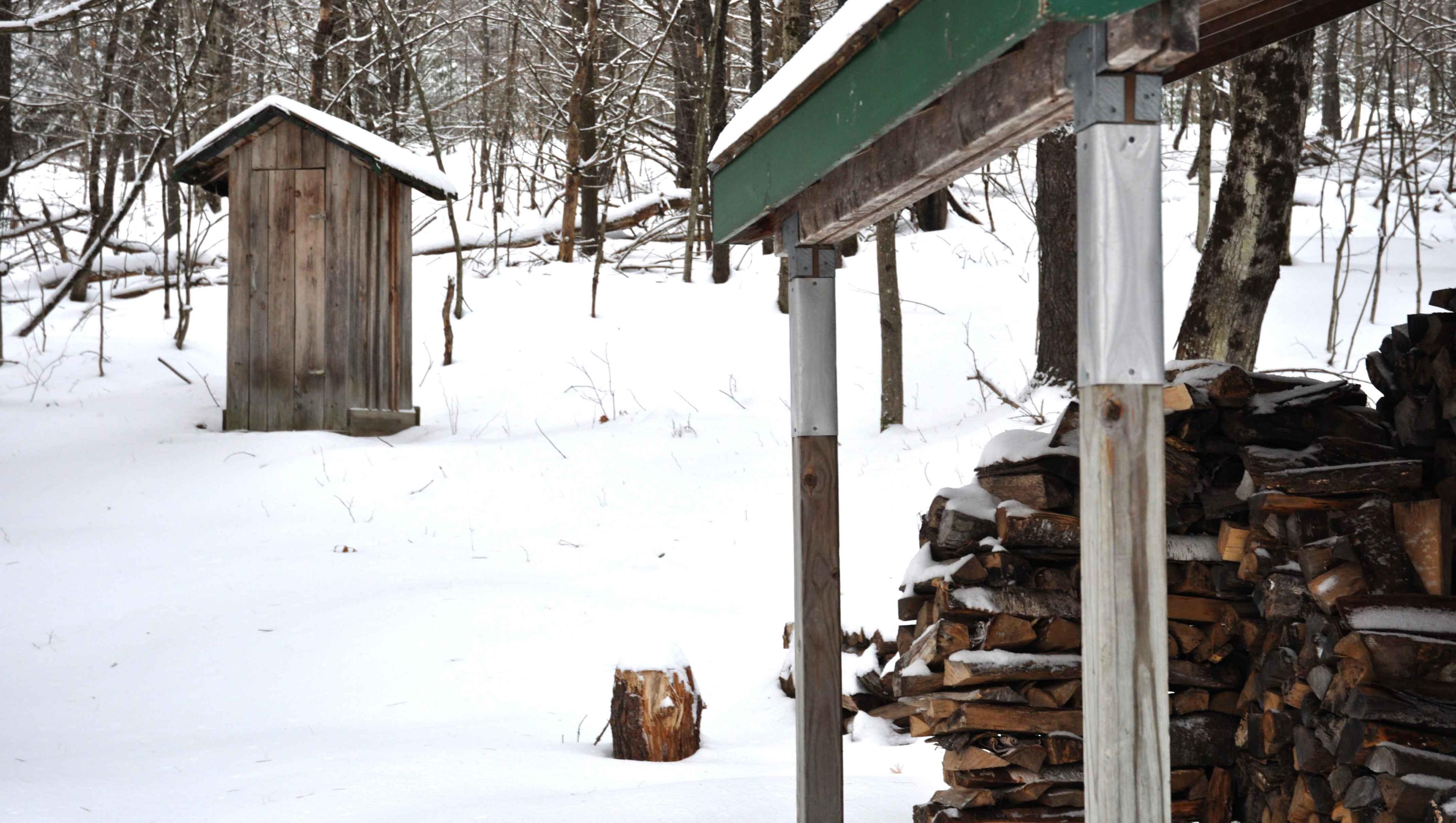 Outdoor supplies that come with a Solitary Retreat Cabin at Karme Choling Meditation Retreat Center, Vermont