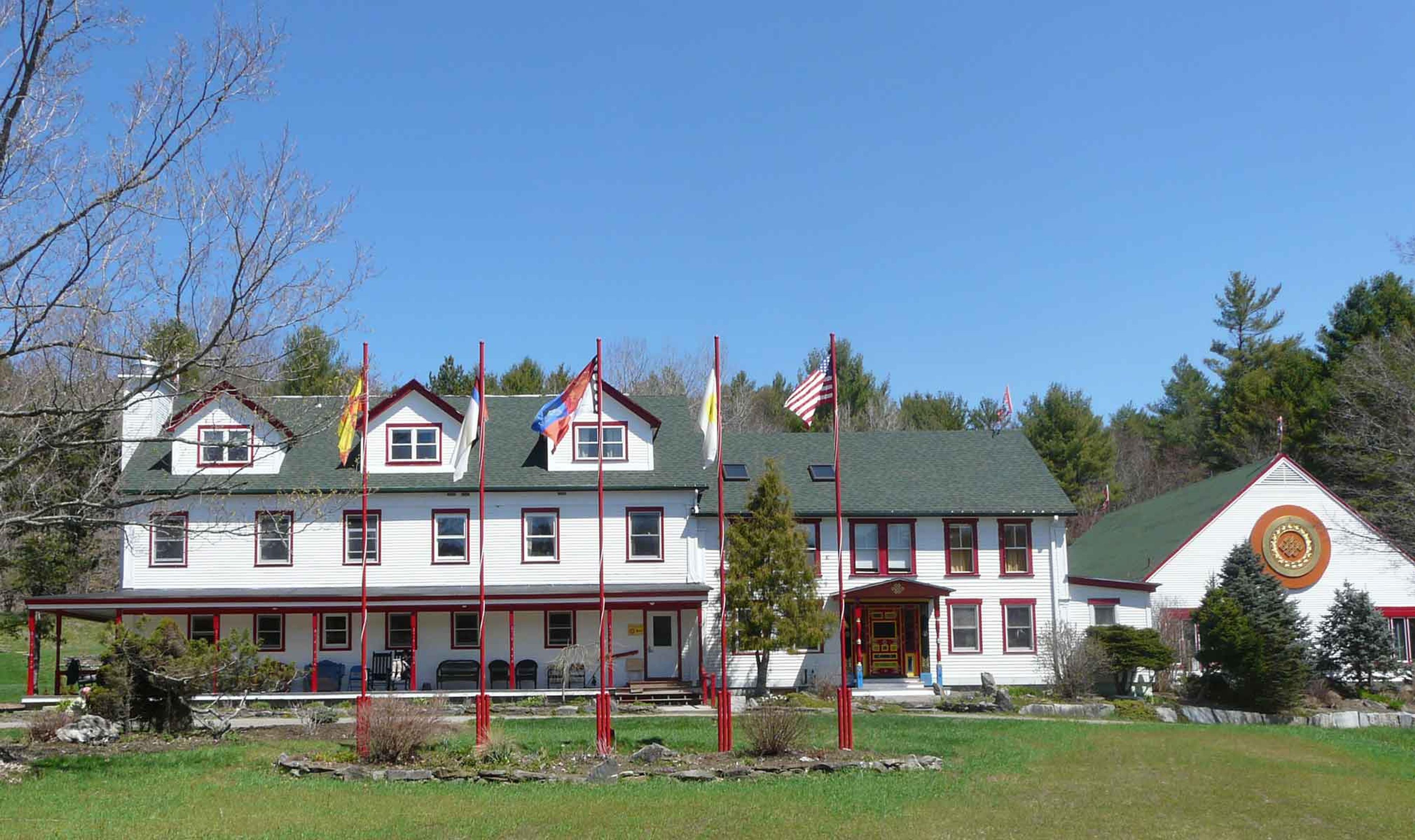 Karme Choling Meditation Center Main House Flags