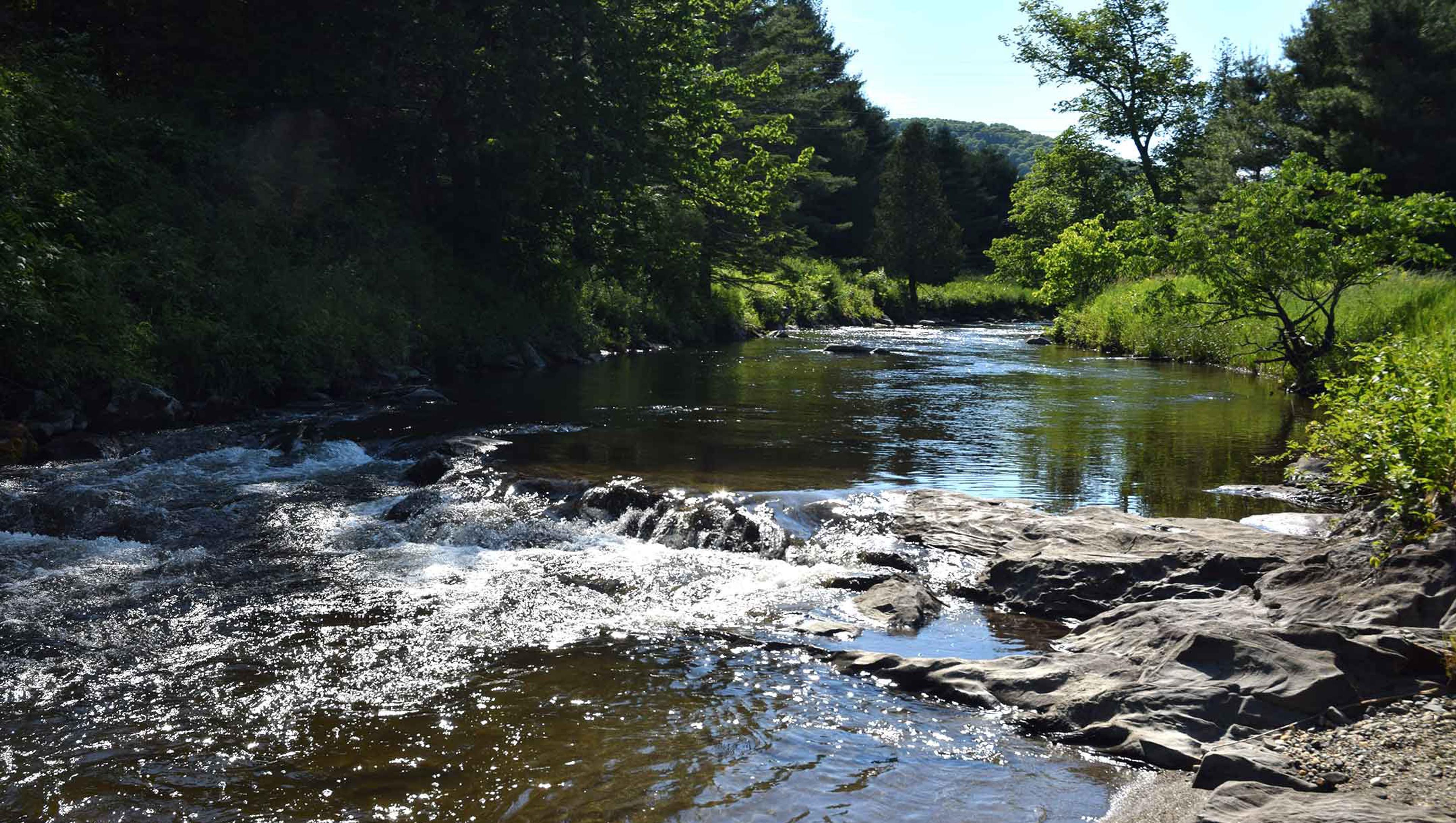 The Stevens River which runs through Karme Choling Meditation Retreat Center, Vermont
