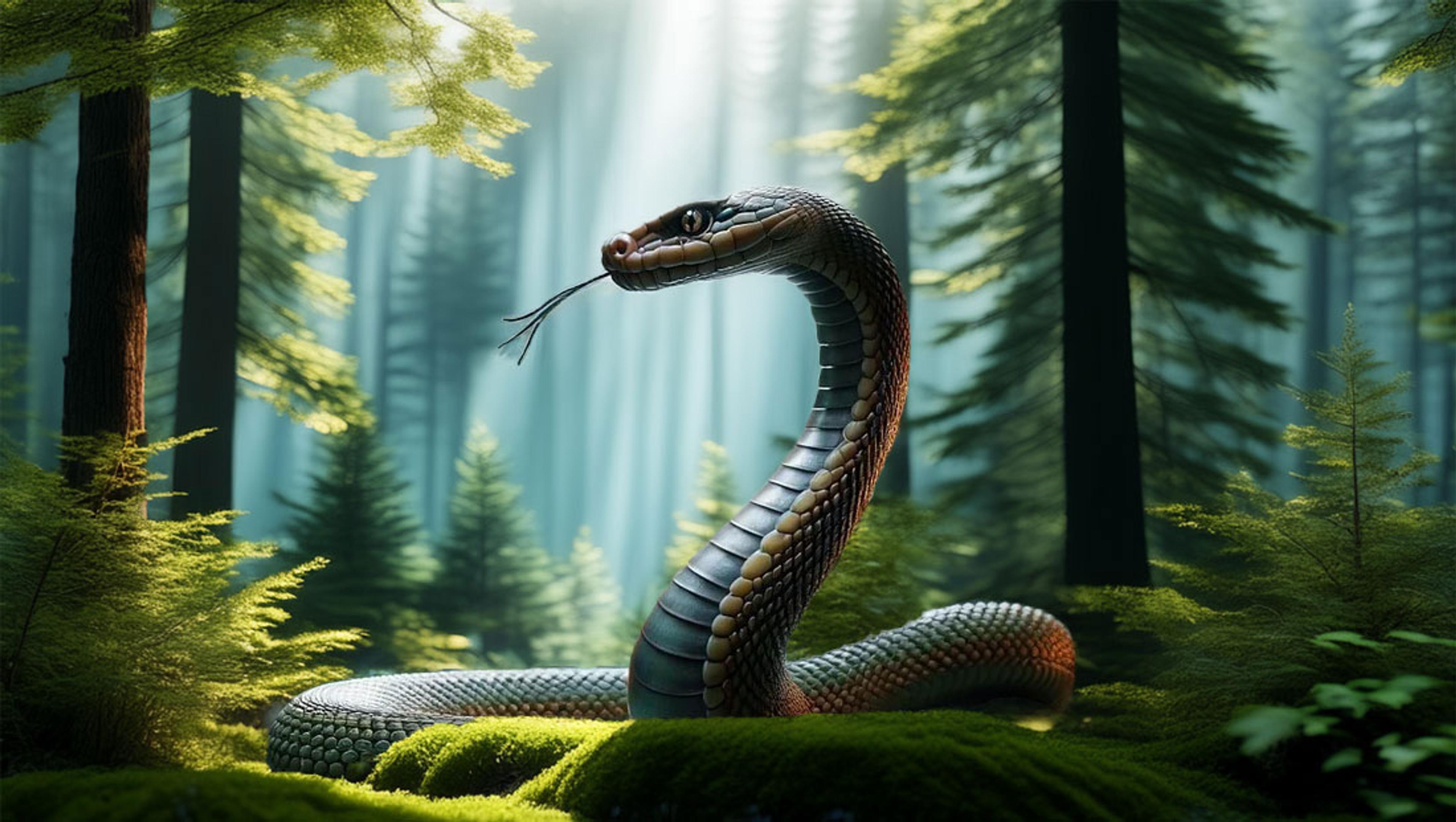 Wood Snake Ai Generated