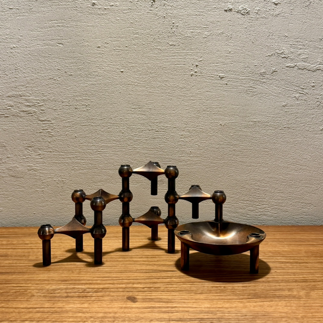 Stoff Nagel Kerzenständer Kupfer Bronze