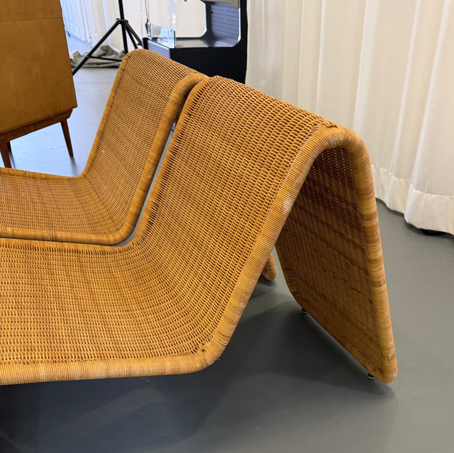 Vintage Ikea Hestra Rattan Liege/Sessel – 1980er Design von Tito Agnoli — Bild 3