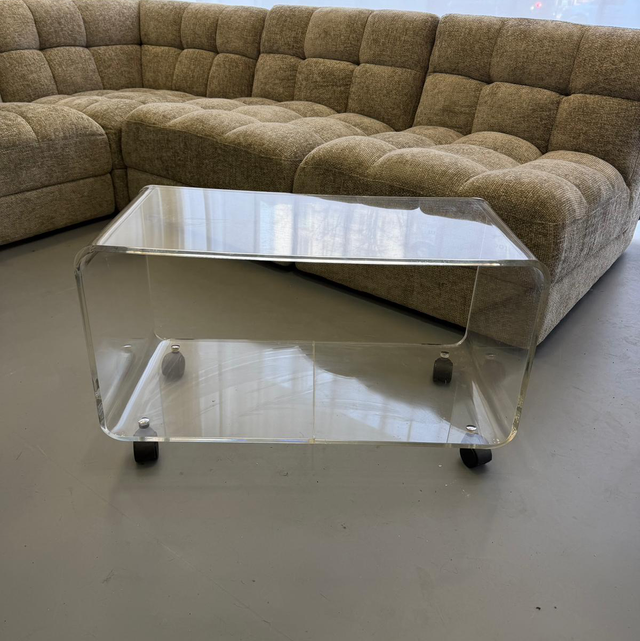 70er Vintage Phono Wagen – Acryl, Mid-Century Design