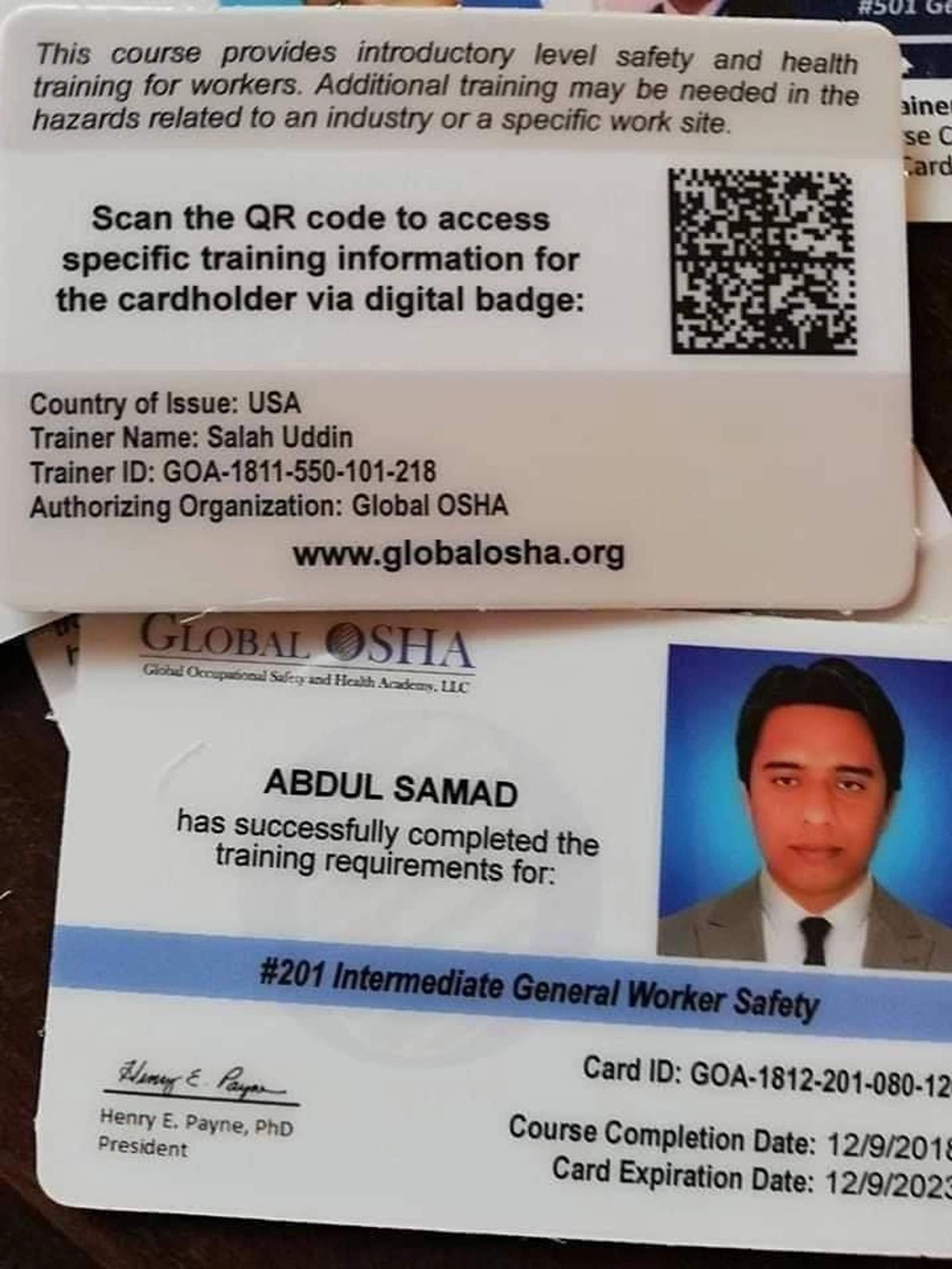 Employee training and compliance certificates