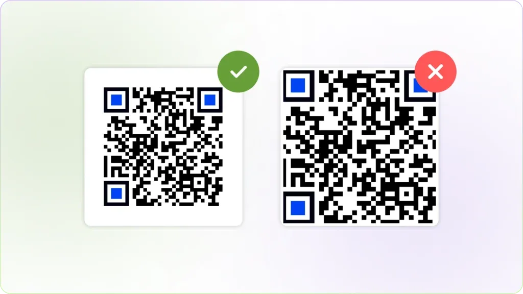 no quiet zone around the qr