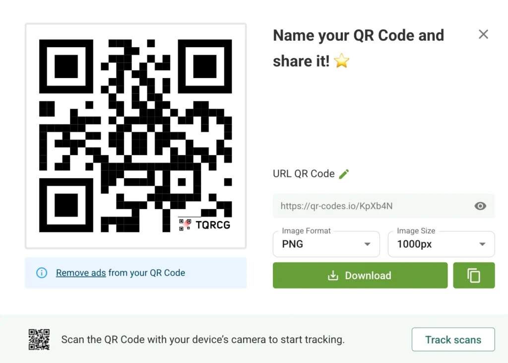 download your QR Code
