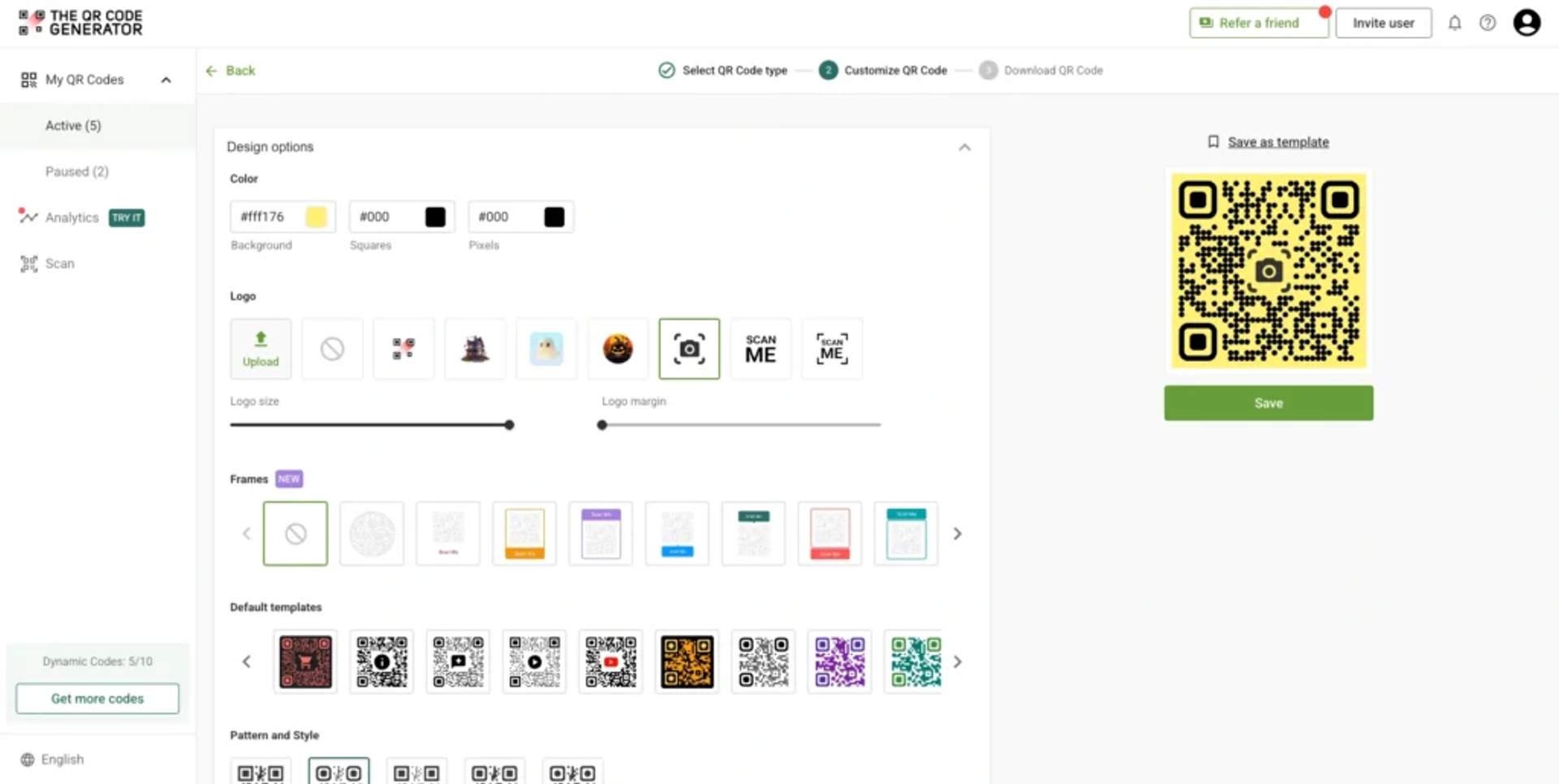 Customize the QR Code