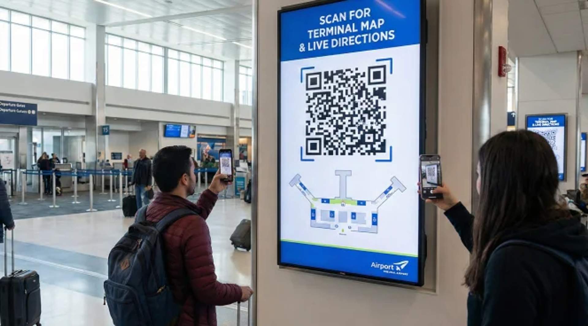 Bildschirme Flughafen und Verkehrsknotenpunkt