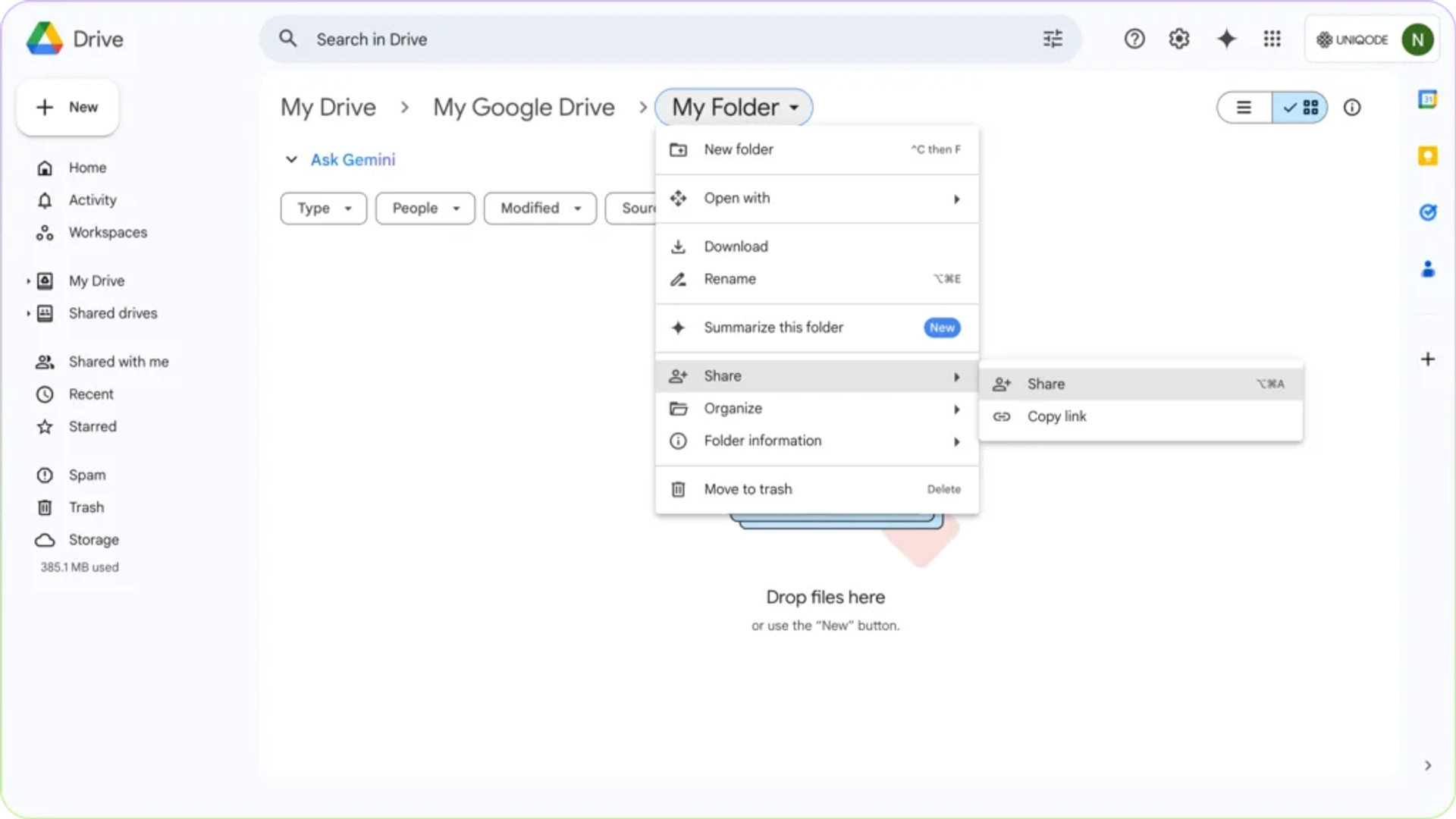 Locate Google Drive shareable link