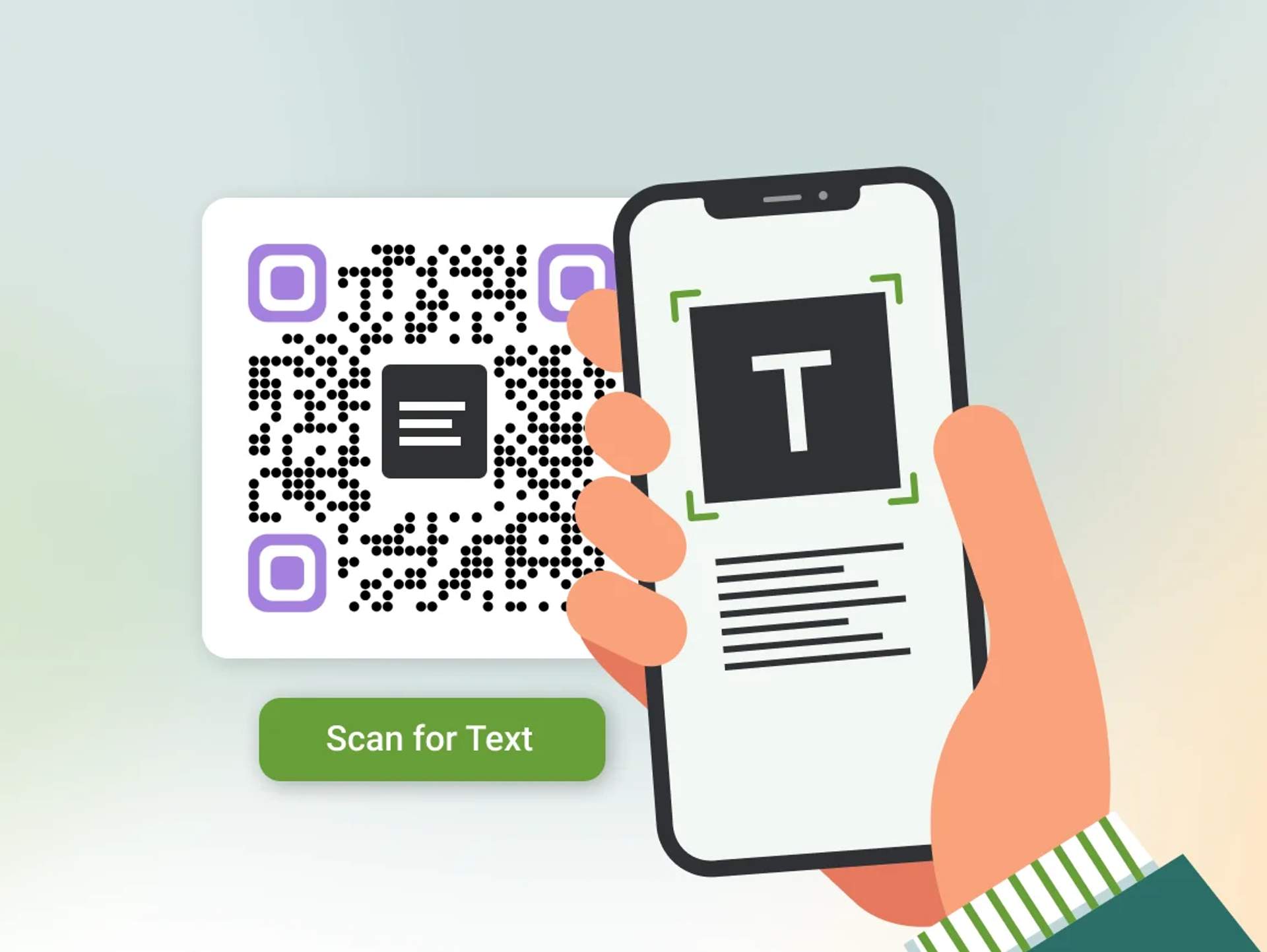 QR Code Zum Scannen, um den Text auf einem Smartphone anzuzeigen.