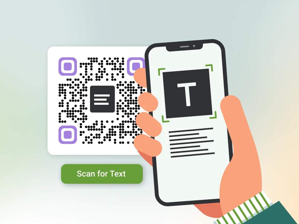 QR Code Zum Scannen, um den Text auf einem Smartphone anzuzeigen.