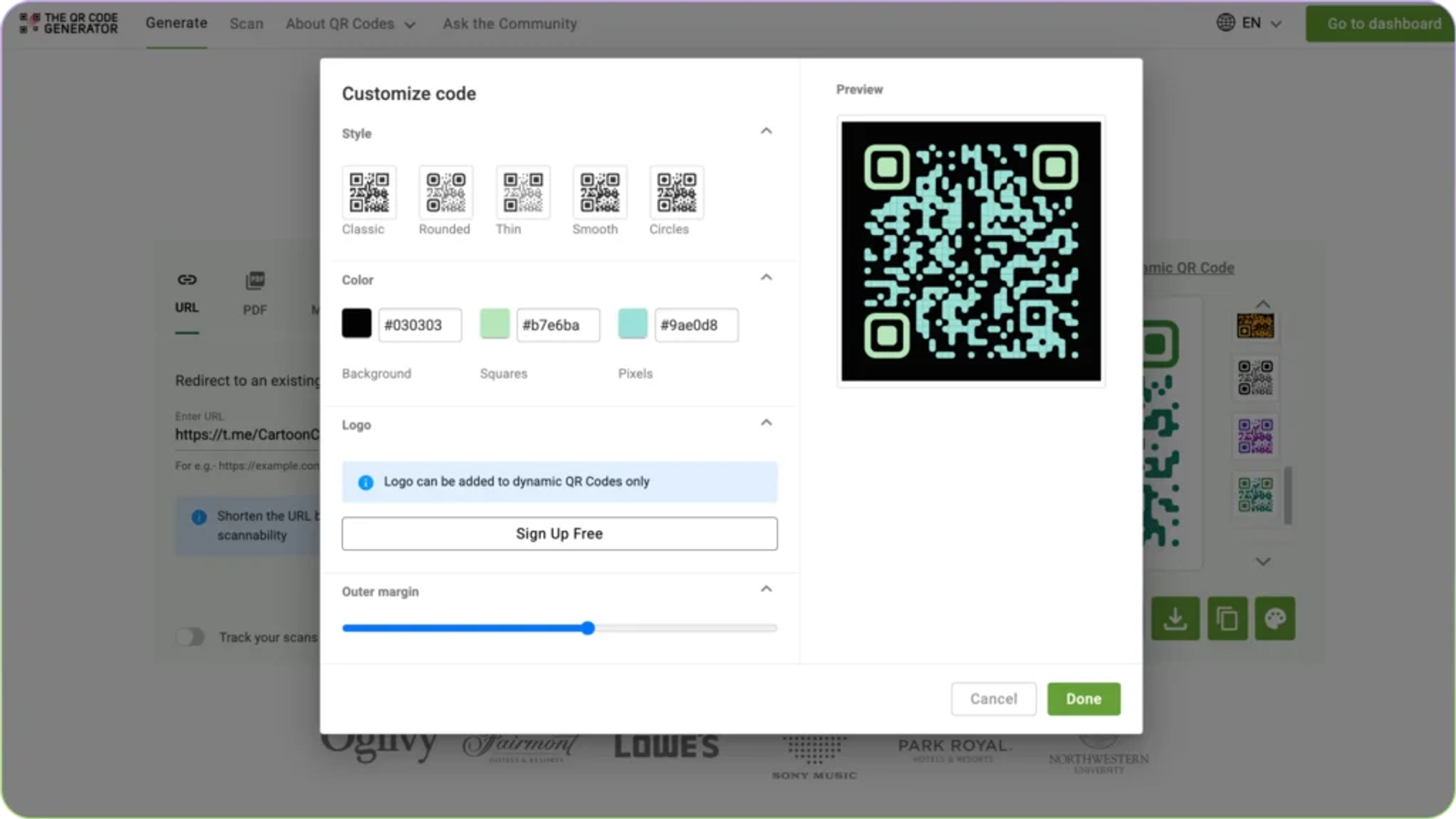 Customize your QR Code