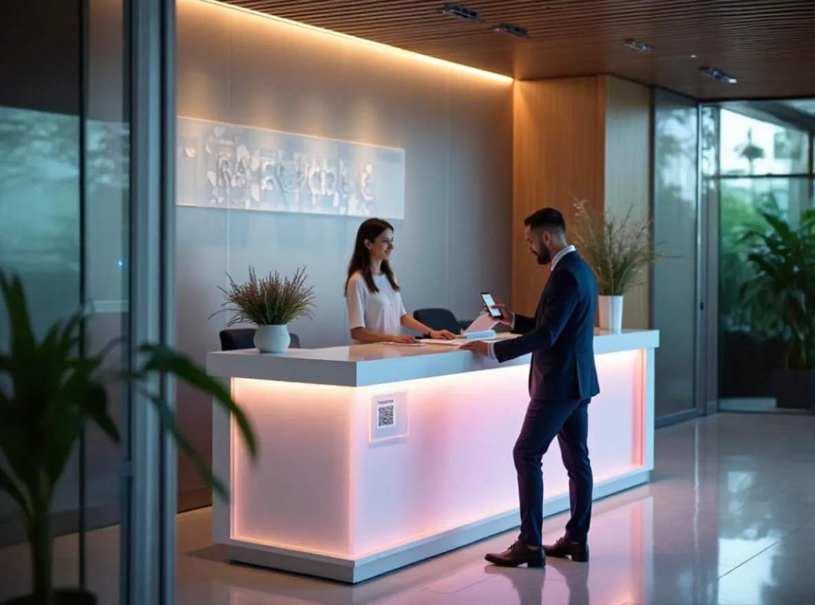 Office signage or reception desks