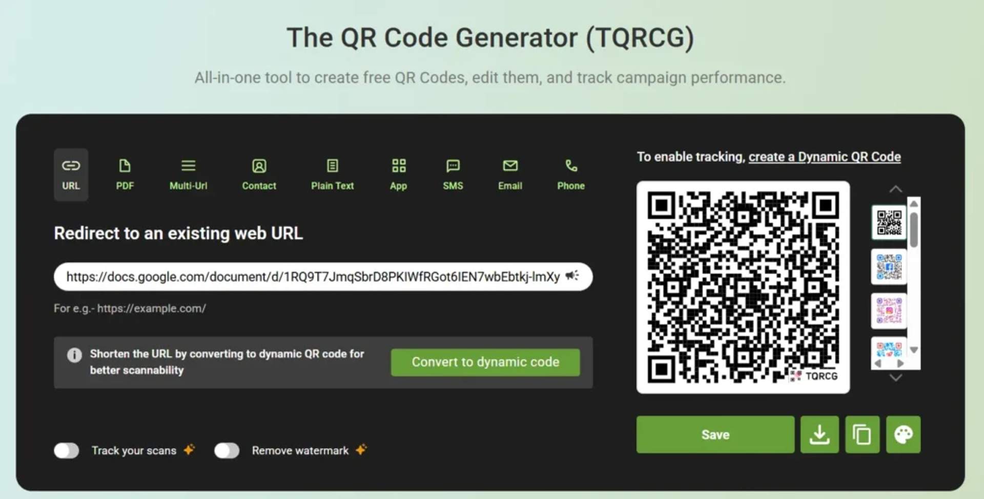 TQRCG widget