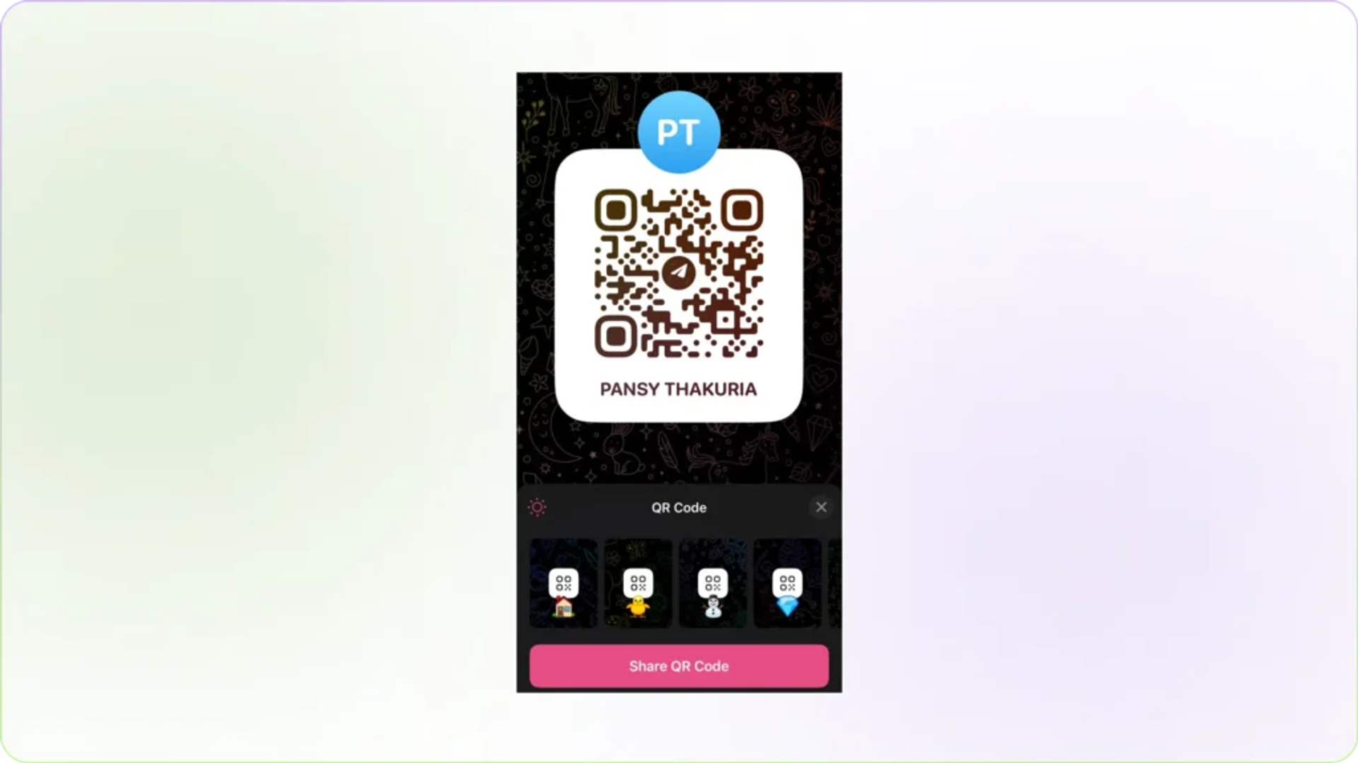 Access your Telegram profile QR Code