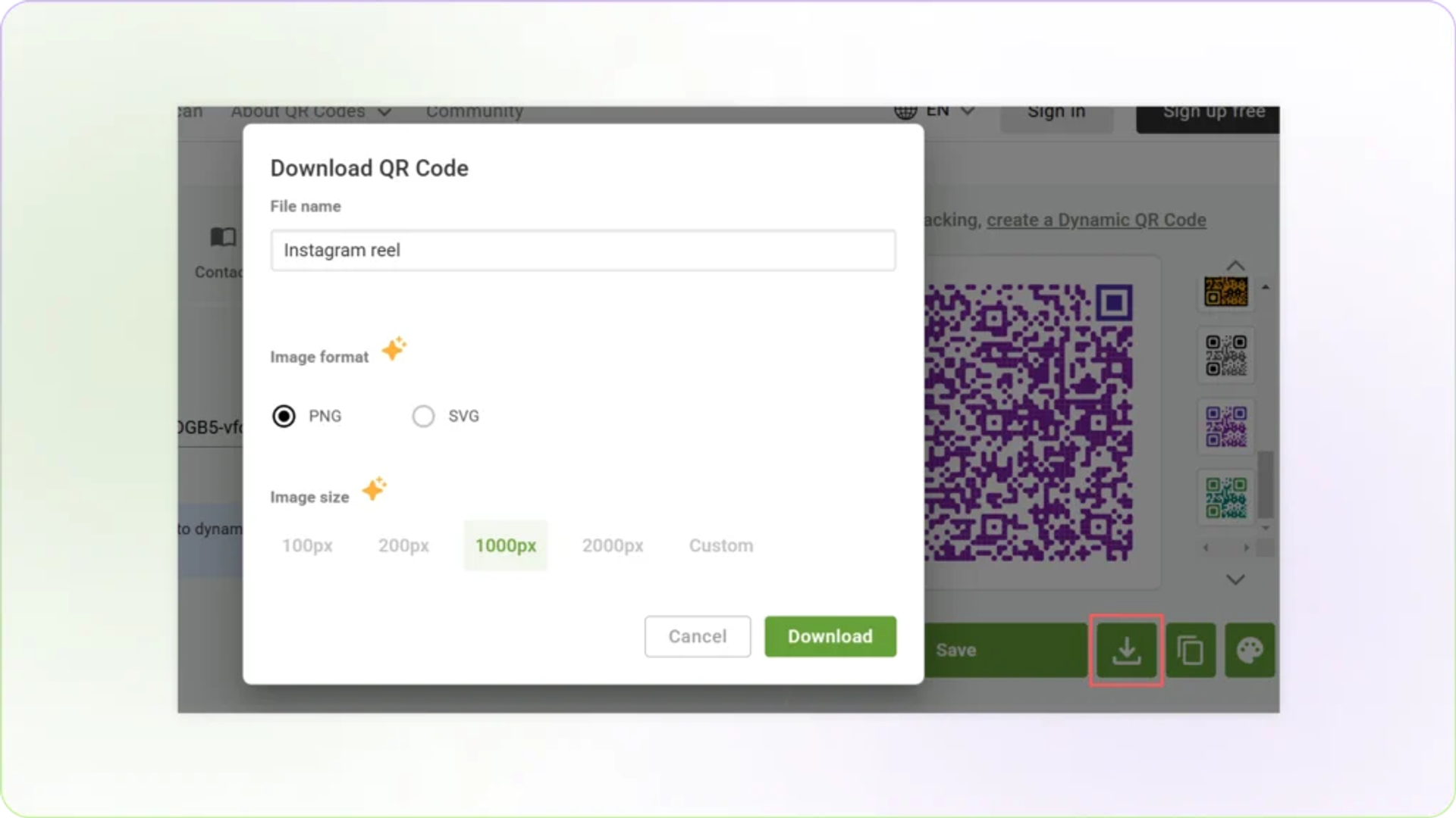 Download Instagram QR Code