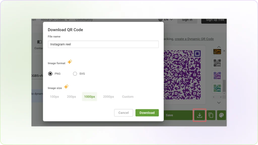 Download Instagram QR Code