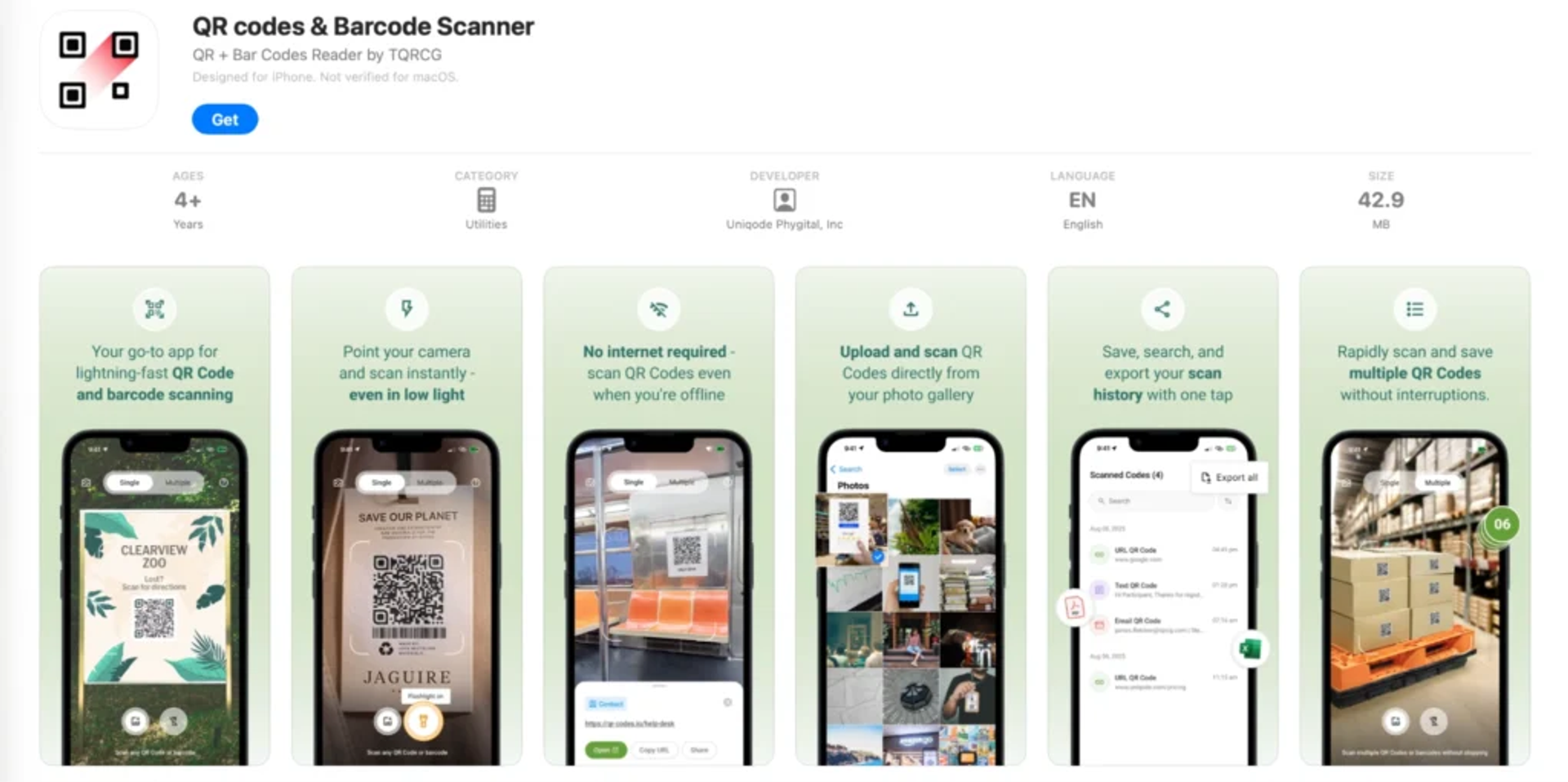 TQRCG scanner app