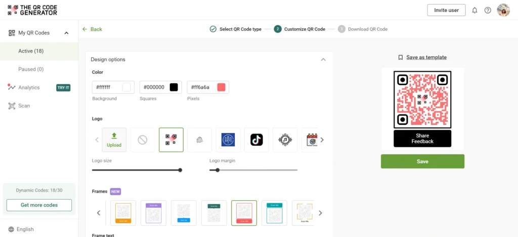 Customize the QR Code