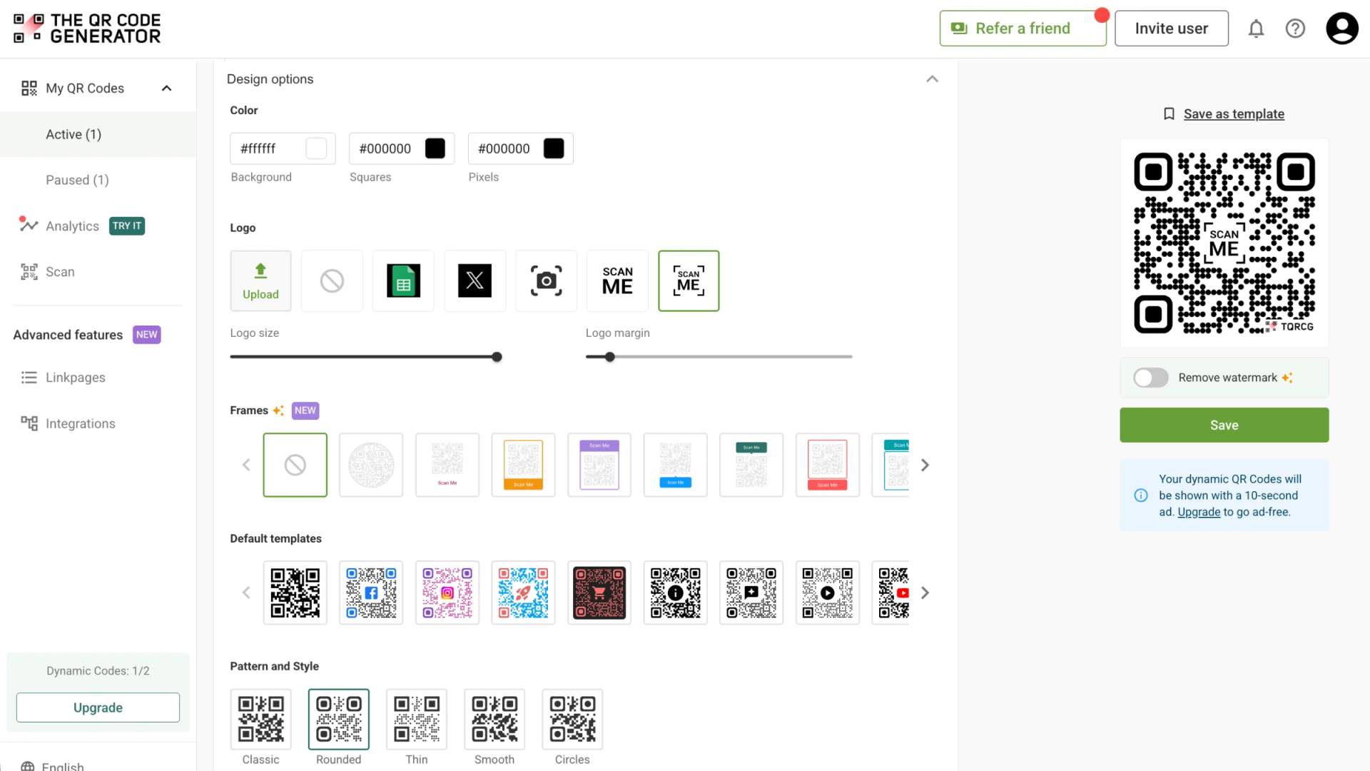 Customize the QR Code