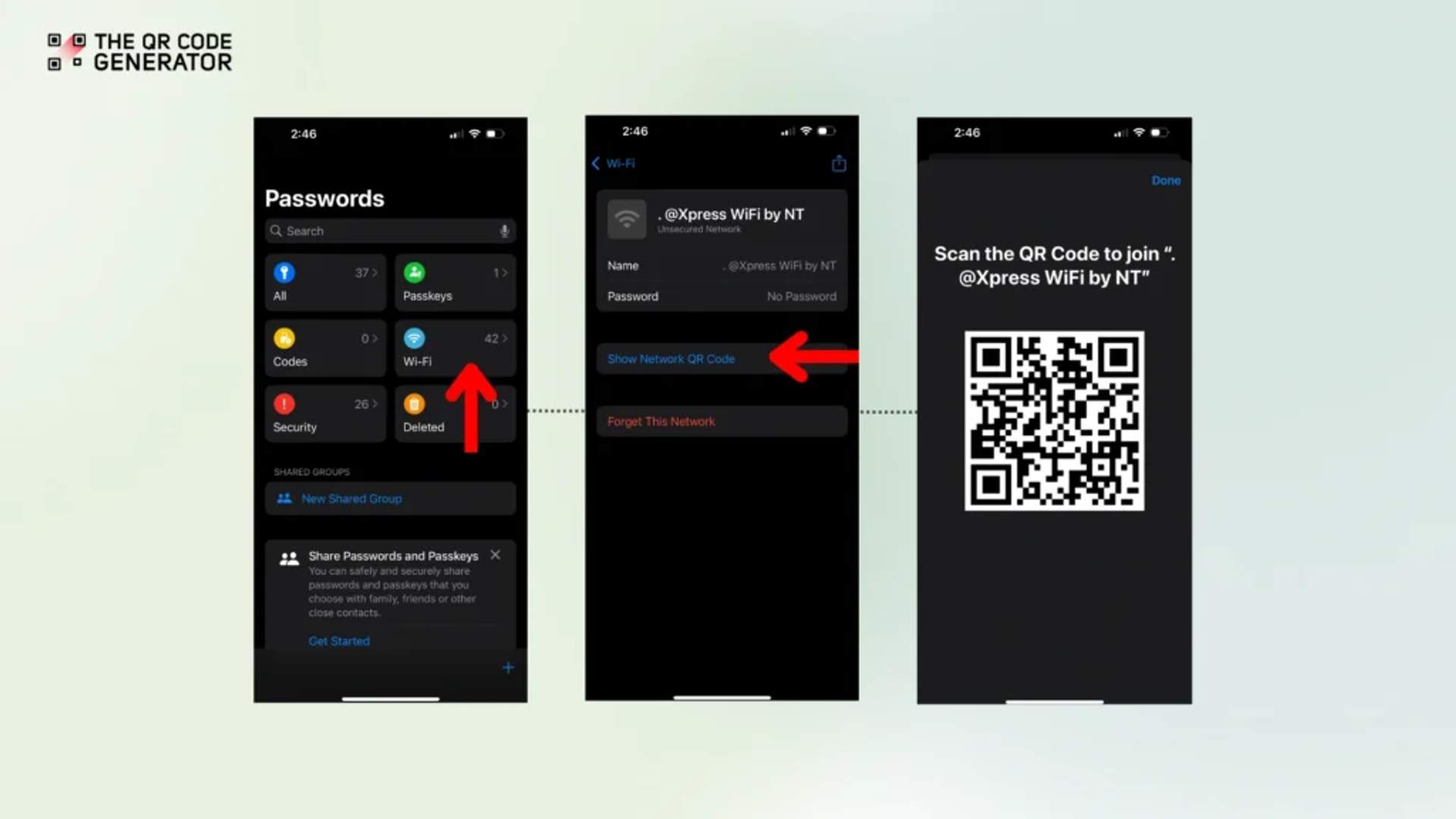 create Wi-Fi QR Code on iPhone
