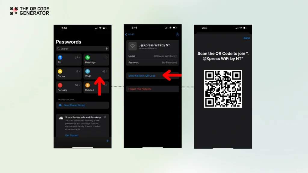 create Wi-Fi QR Code on iPhone