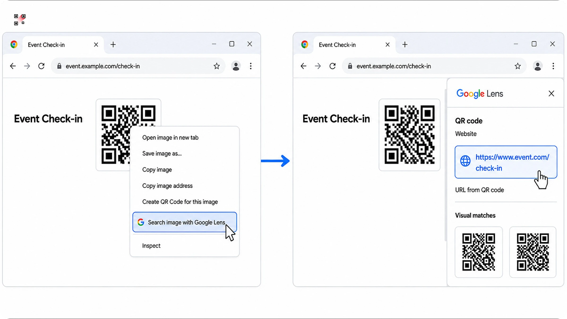 scan QR Code using Google Lens in Chrome