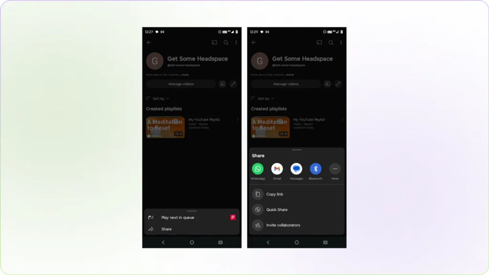 Find a shareable link for your channel on mobile