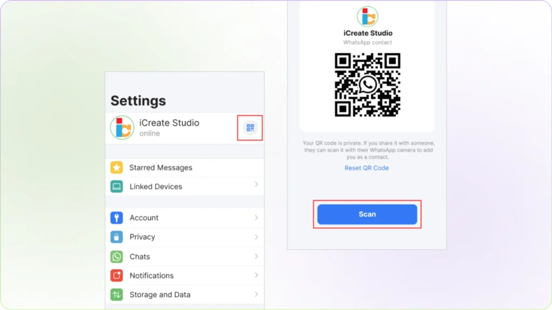 QR code for WhatsApp contact