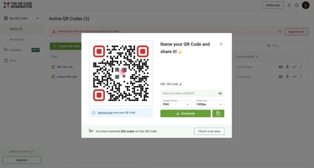 Download and test the QR Code