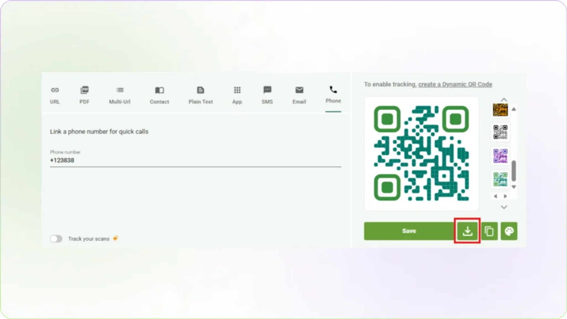 Download your Call QR Code