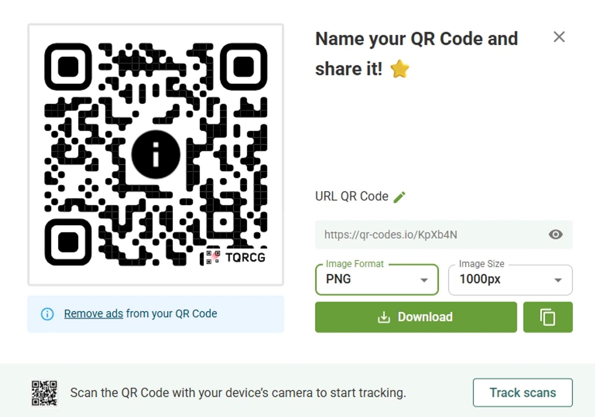 Download and engrave the QR Code
