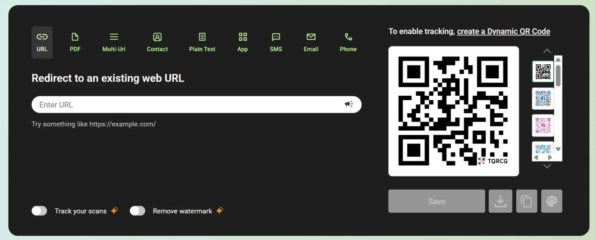TQRCG QR code generator