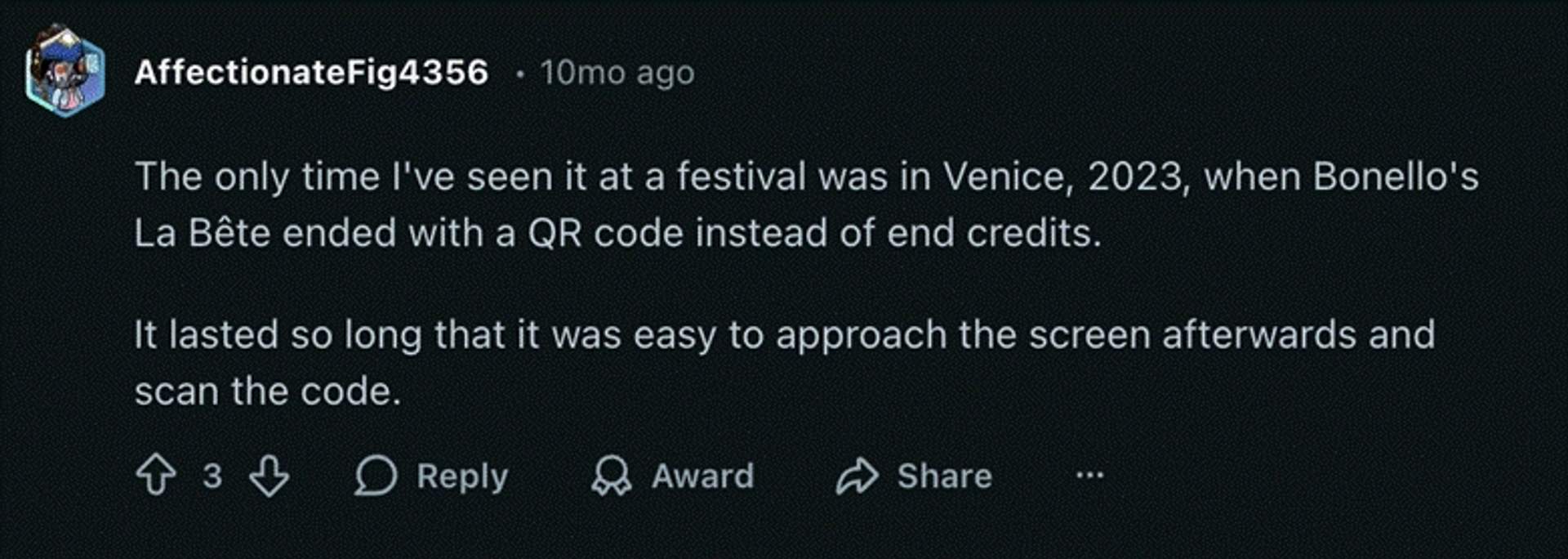 Post-credit experiences reddit
