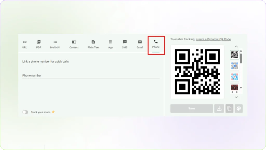 How to create a Call QR Code