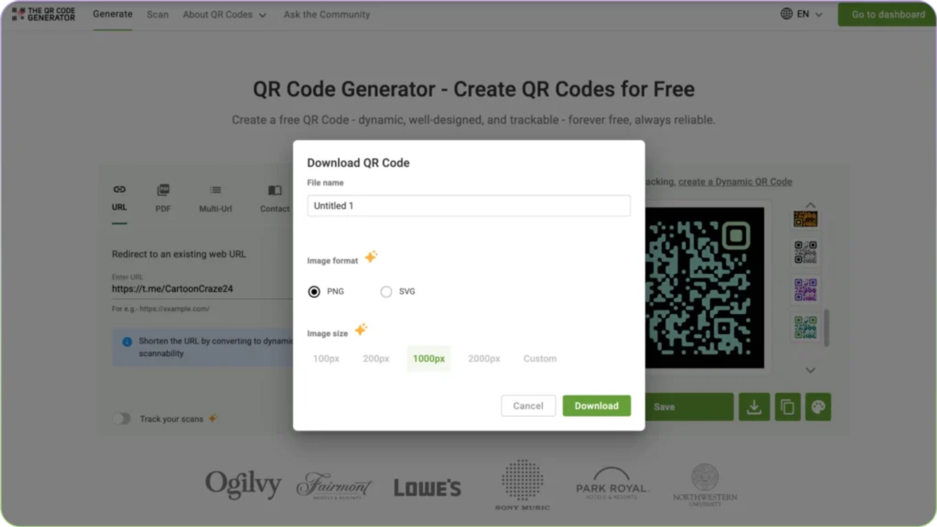 Download Telegram QR code
