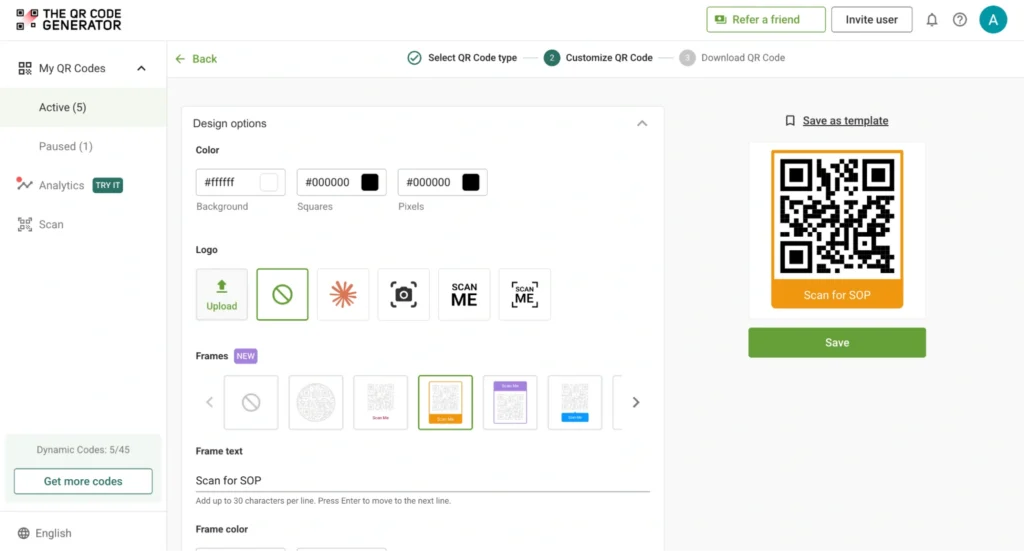customize manufacturing QR Code
