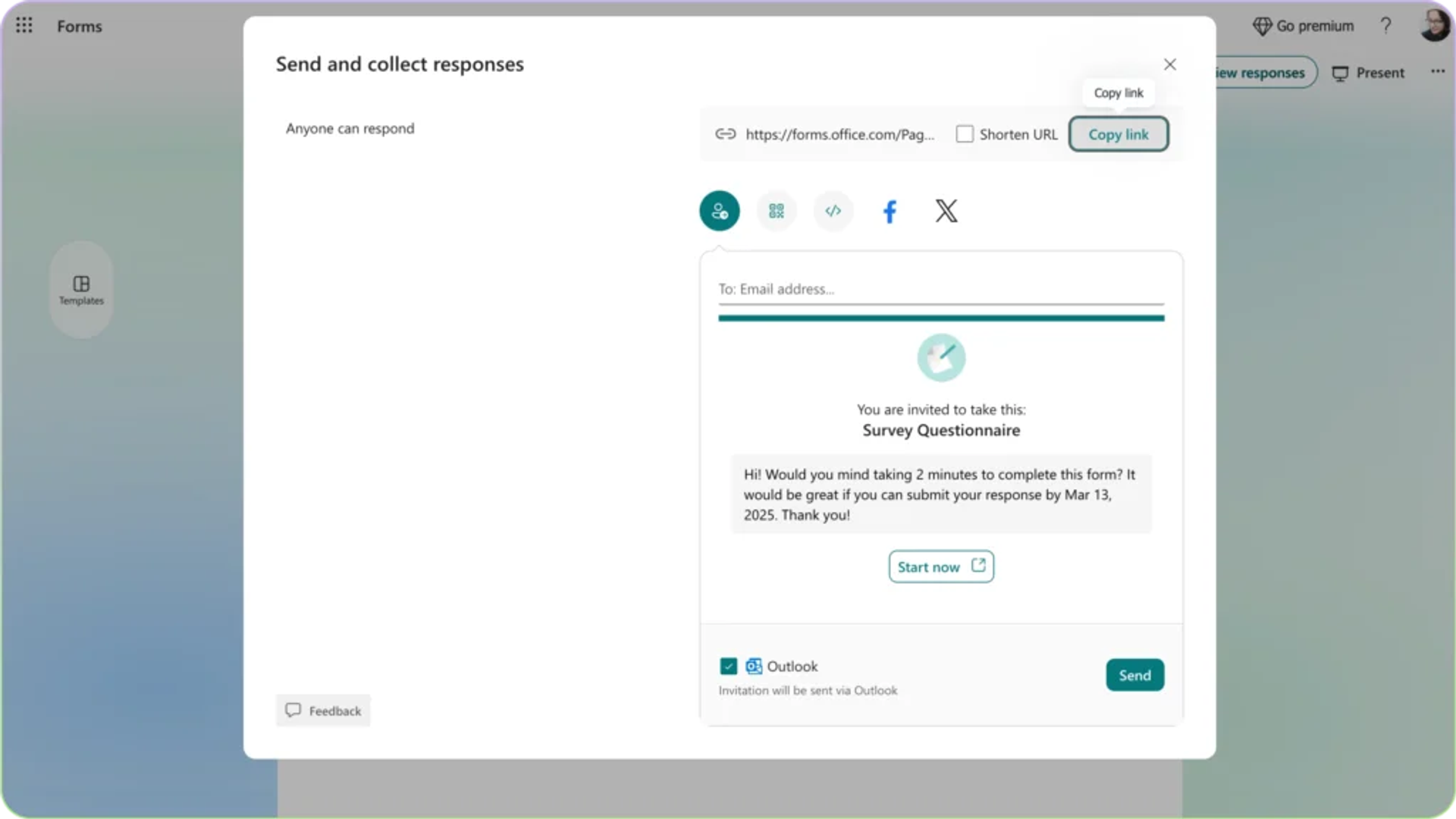 microsoft form shareable link