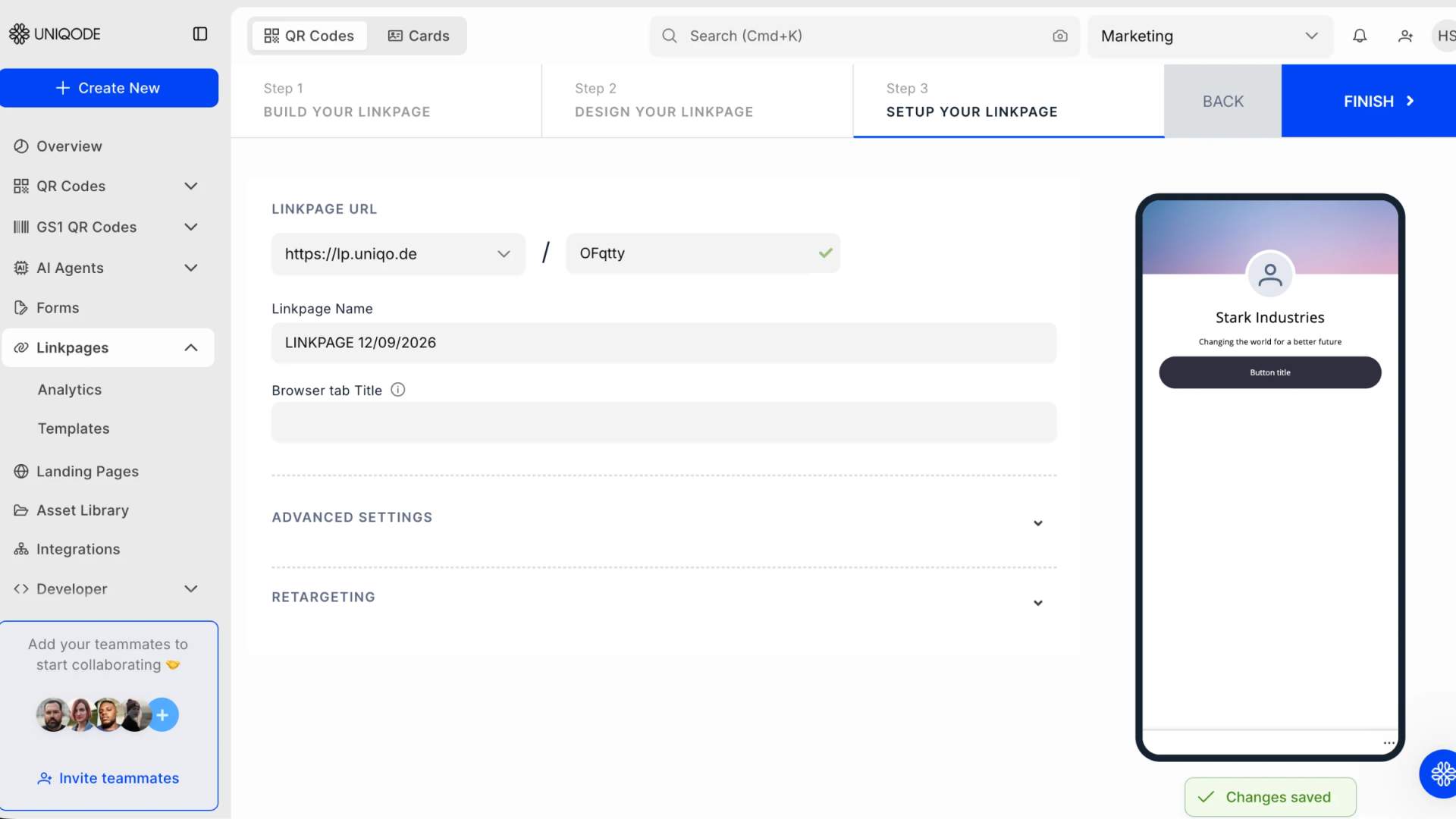 Set up your Linkpage