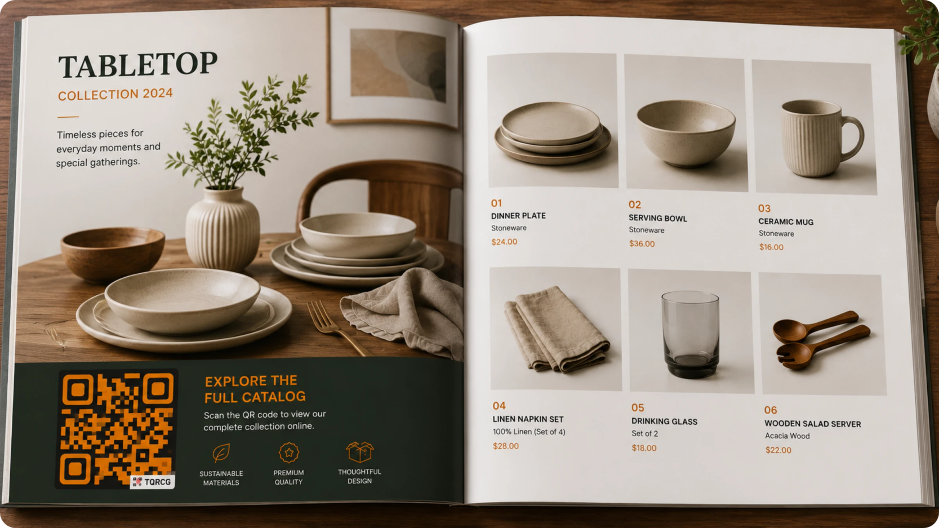 QR Code on a catalog